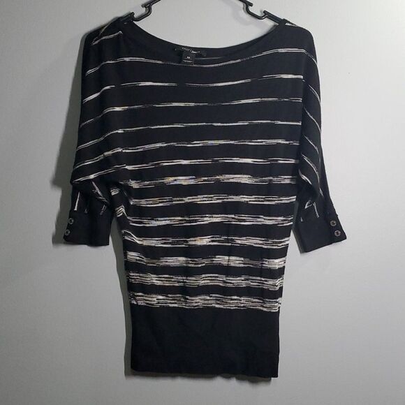 White House Black Market sweater women's size xs x-small black white 100… - Picture 5 of 10
